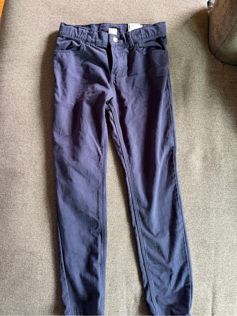 H&M Boys Cotton Navy Slim Pants